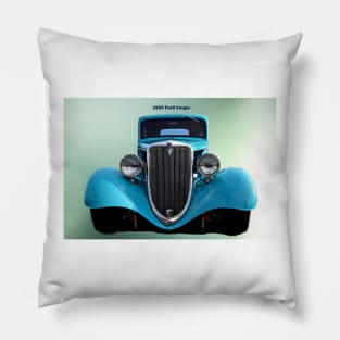 1934 Blue Ford Coupe Pillow