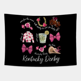 Pink Coquette Bow Derby Day Horse Racing 2024 Derby Tapestry