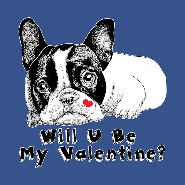 French bulldog on Valentine's day by VicaVeresk