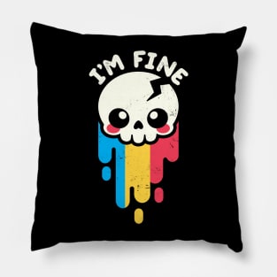 I'm fine skull Pillow