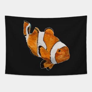 clownfish on blue anemone Tapestry