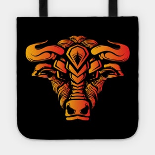Angry Bull Head Design Tote