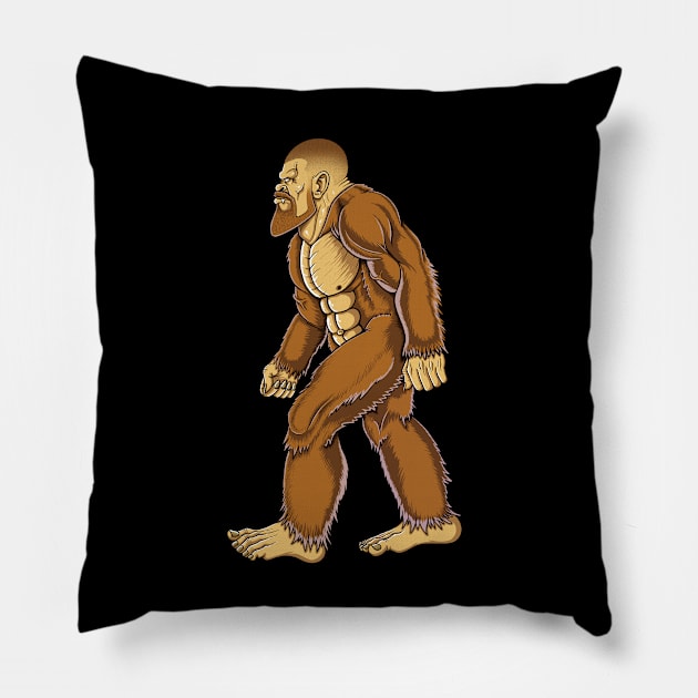 Big foot with a beard hairstyle Pillow by Artardishop