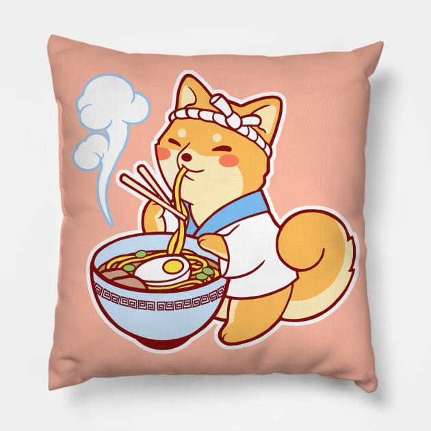 Ramen Shiba Pillow by SarahJoncas