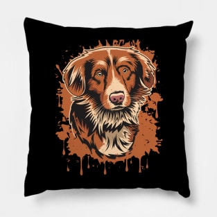 Nova Scotia Duck Tolling Retriever Toller Splatter Artwork Pillow