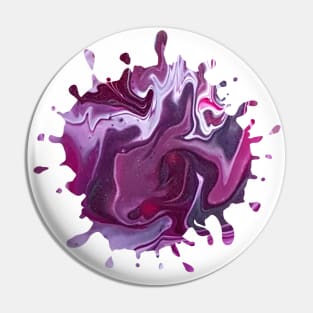 Bright Purple Acrylic Pour Painting Pin