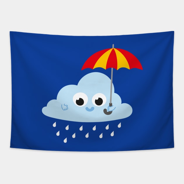 Cloud umbrella Tapestry by marvandraw