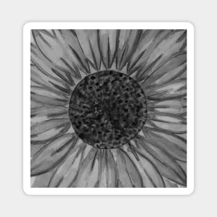 Black and white sunflower flower Magnet