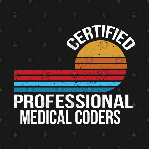 certified medical coder vintage retro sunset by AbstractA