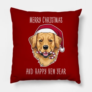 Merry Xmas for golden retriever lover Pillow