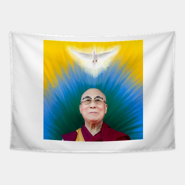 Dalai Lama 14th Tapestry by zmudart