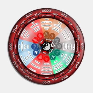 Chinese Biological Body clock 24h Red Pin