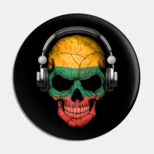 Dark Skull Deejay with Lithuanian Flag Pin