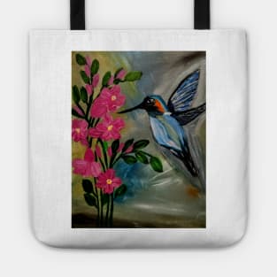 hummingbird feeding on some nectar Tote