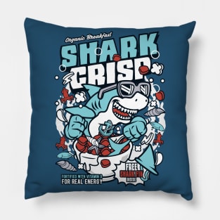 Retro Cereal Box Shark Crisp // Junk Food Nostalgia // Cereal Lover Pillow
