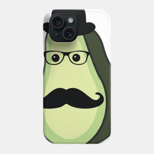 Fruit genius avacado with hat and mustach Phone Case