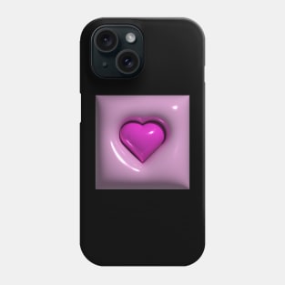 pink 3d heart in 3d cushion Phone Case