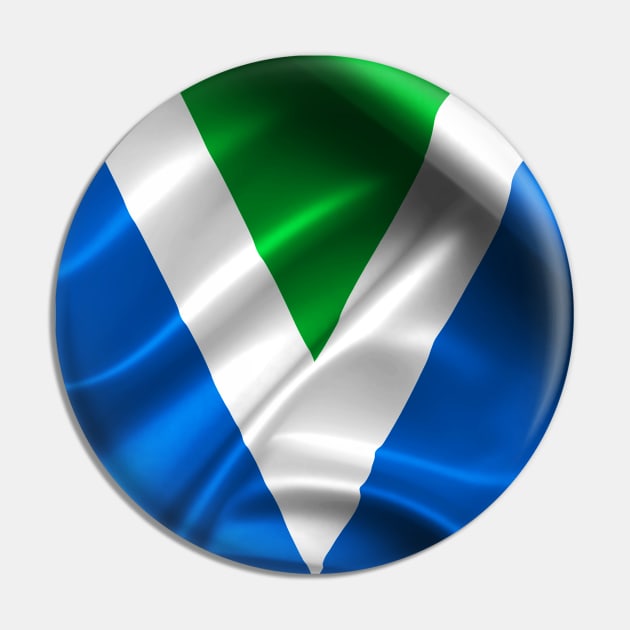 Vegan Flag on shiny clothing Pin by RiverPhildon