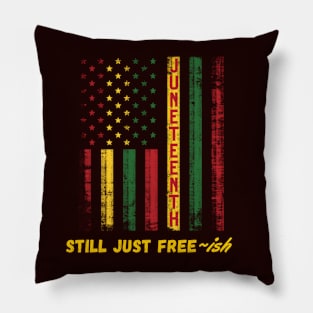 Distressed African American Flag, Still Just Free-ish Pillow