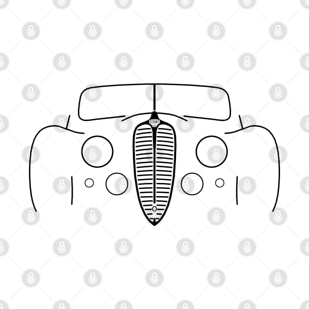 Delahaye 135 1940s classic car black outline graphic by soitwouldseem