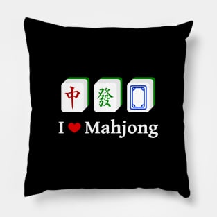 I Love Mahjong - White | Mahjong Tiles, Cantonese Game Sticker Pillow