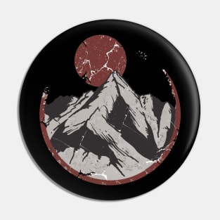 Japanese Sunrise Over Mountains Pin