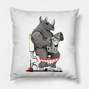 Rhino on the Toilet Pillow