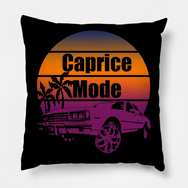 Box Chevy Caprice Mode Sun Set Purple Orange Pillow by Black Ice Design