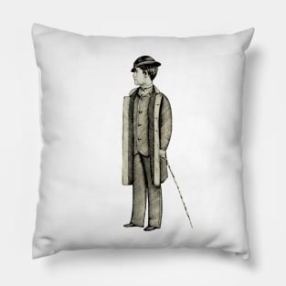 Vintage well dressed teenager 19th century Pillow