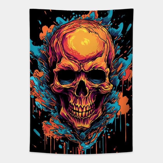 Far Out Skull Tapestry by Atomic Blizzard