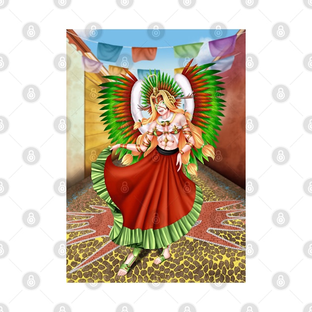 Christmas Quetzalcoatl Skirt Tecnica Mask Background by Antonydraws