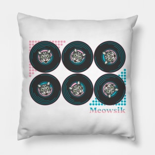 Retro Meowsik-Cat and Music lovers- Pillow