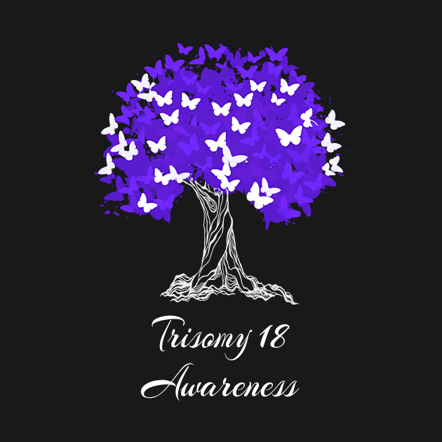 Trisomy 18 Awareness Butterfly Support by MerchAndrey