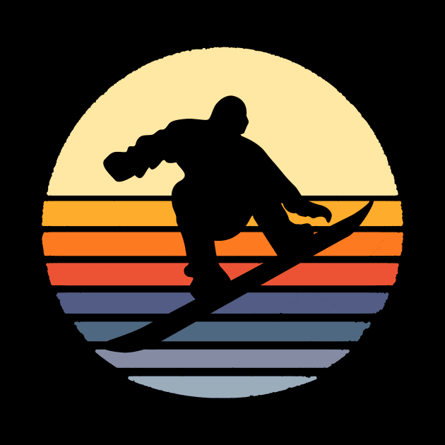 Retro Snowboard Snowboarder by funkyteesfunny