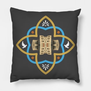 Athens Greece City Travel Tile Pattern Pillow