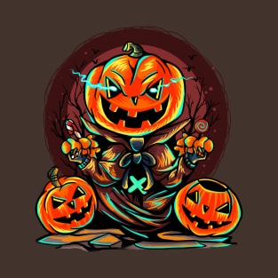 Halloween Season Scary Pumpkin Evil T-Shirt