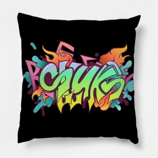 Dope Slluks logo design graffiti drawing Pillow