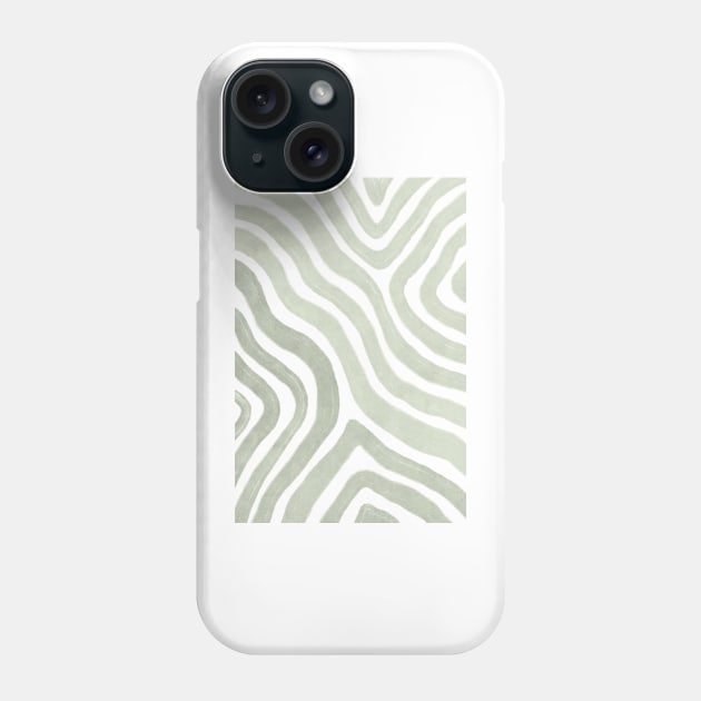 Sage green flow lines Phone Case by VectoryBelle