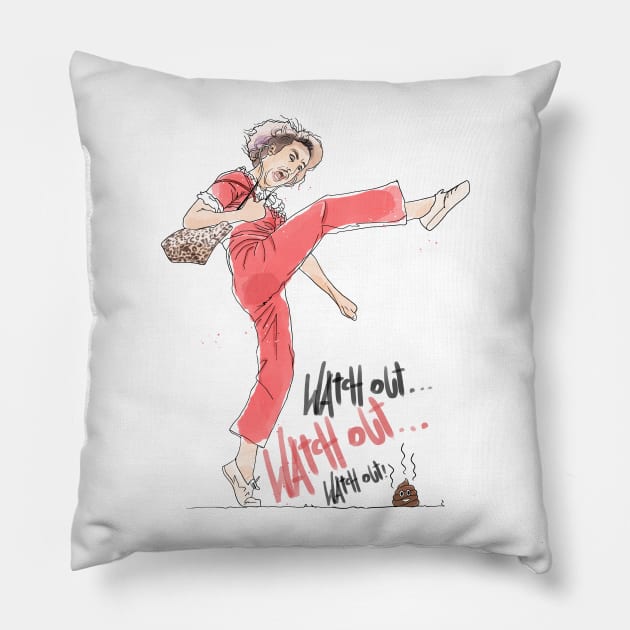 Shit!! Watch Out - Original Artwork Pillow by GLORIADEWATA