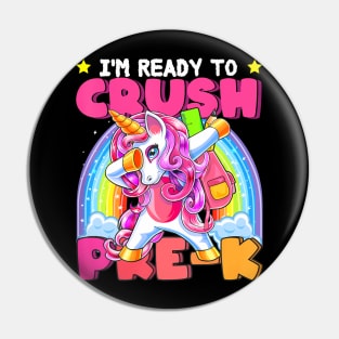 Crush Pre K Dabbing Unicorn Back To School Girls Pin