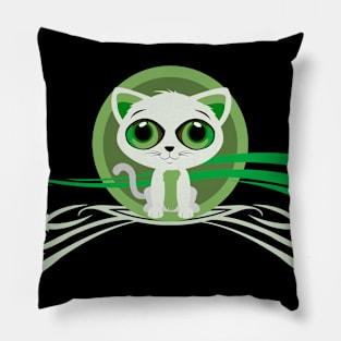 Kitten - Green Pillow