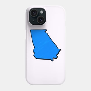 Bright Blue Georgia Outline Phone Case