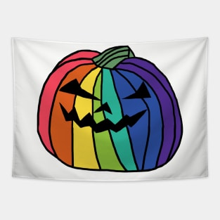 Big Rainbow Halloween Horror Pumpkin Tapestry