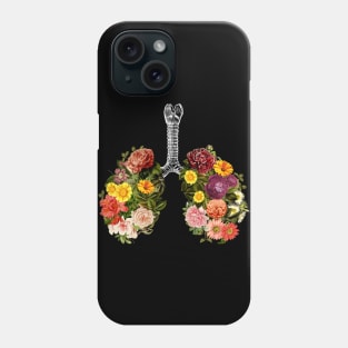 Breathing Spring Flower Lungs Black by Tobe Fonseca Phone Case