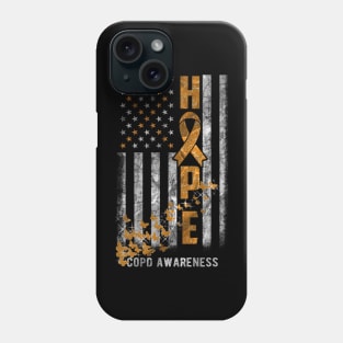 COPD Awareness Hope Flag Orange Butterflies Phone Case