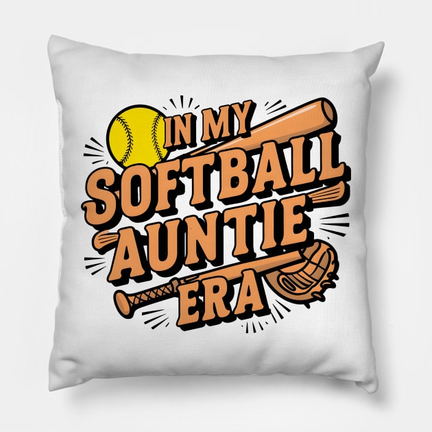 Proud Softball Auntie In My Softball Auntie Era For Pillow by Pikalaolamotor