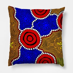 Aboriginal Art - Circles And Dots Pillow