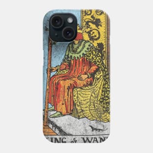 King of wands tarot card (distressed) Phone Case