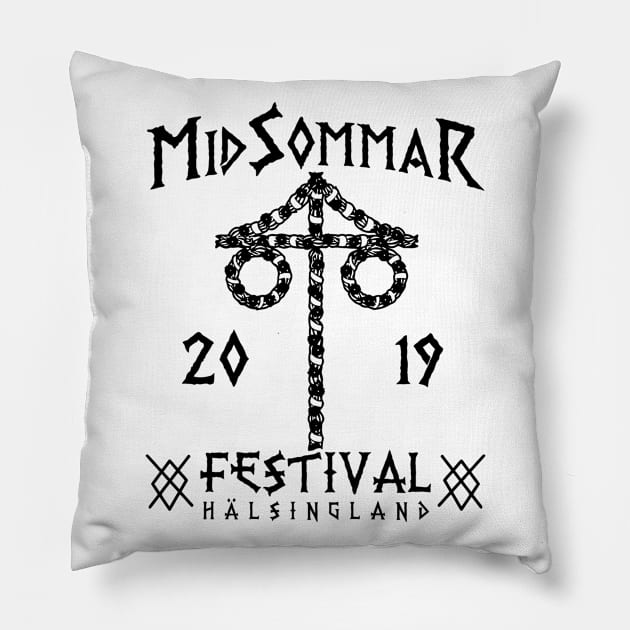 Horror Festival logo black Pillow by buby87