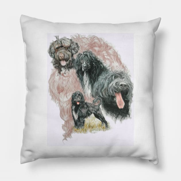 Portuguese Water Dog Medley Pillow by BarbBarcikKeith